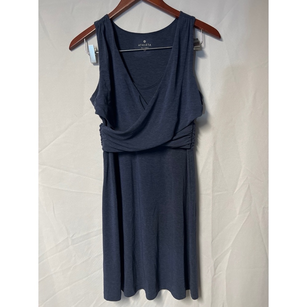 Athleta Blue Sleeveless Scoop Neck Mini Sundress
